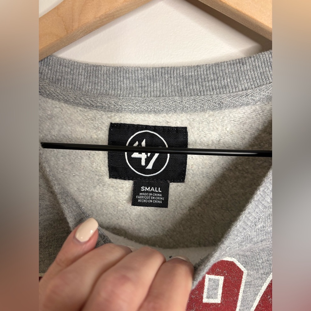 ‘47 TEMPLE OWLS GREY GIBSON LONG SLEEVE Crewneck SWEATSHIRT size small - Picture 5 of 7